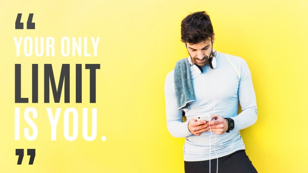 Fitness Mockup With Quote Psd