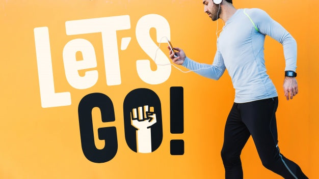 Fitness Mockup With Quote Psd