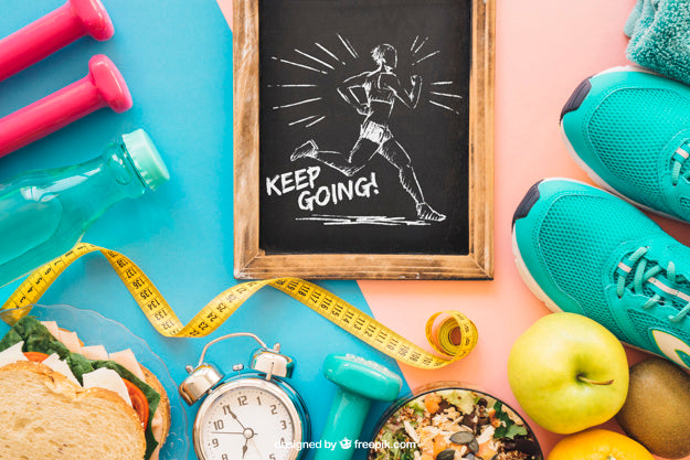 Fitness Mockup With Slate And Training Elements Psd