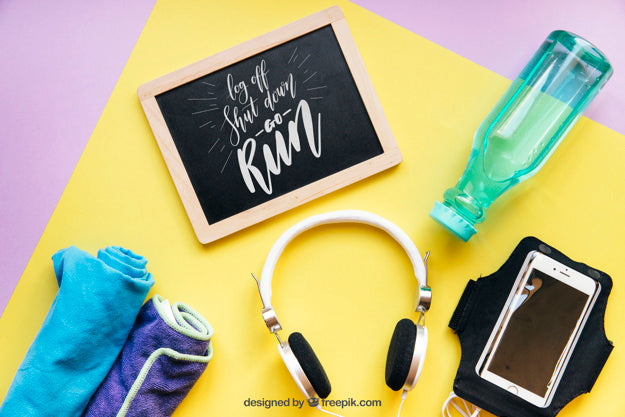 Fitness Mockup With Slate Psd