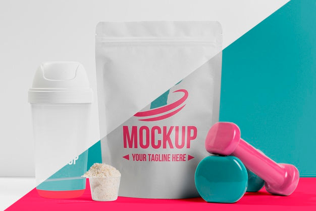 Fitness Powder Nutrients And Weights Psd