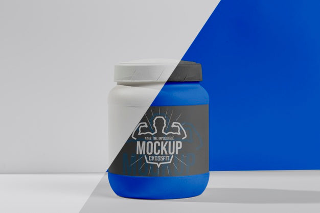 Fitness Stimulants In Blue Plastic Container Psd