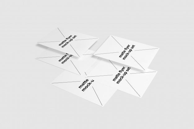 Five Matte Flyer Mock Up Set Psd