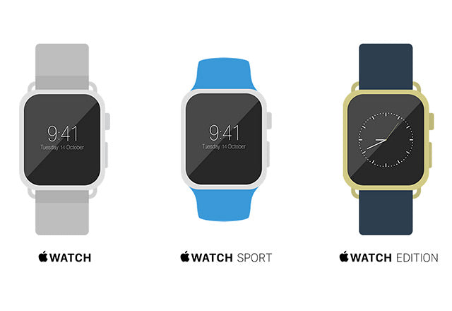 Flat Apple Watch Mockups