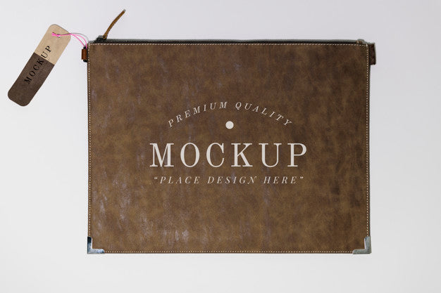 Flat Brown Leather Purse Mockup Psd