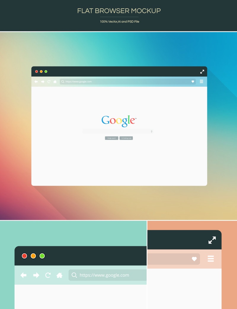Flat Browser Mockup