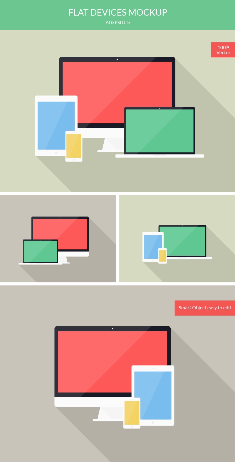 Flat Devices Mockup