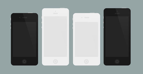 Flat Iphone 4/5 Mockups Psd