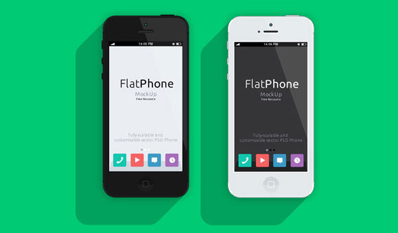 Flat Iphone 5 Psd Mockup