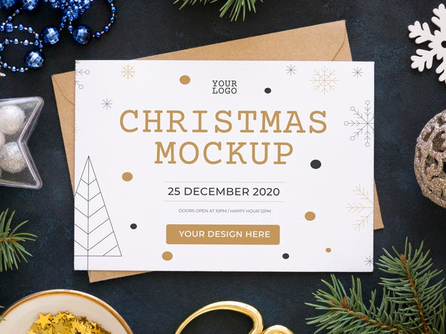 Flat Lay Arrangement Of Christmas Eve Elements Psd