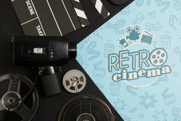 Flat Lay Arrangement Of Cinema Elements Mock-Up Psd