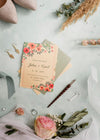 Flat Lay Arrangement Of Wedding Elements With Card Mock-Up Psd