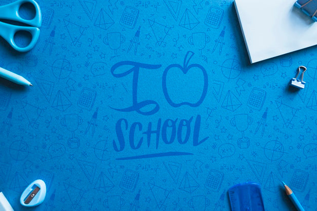 Flat Lay Arrangement With Back To School Items Psd