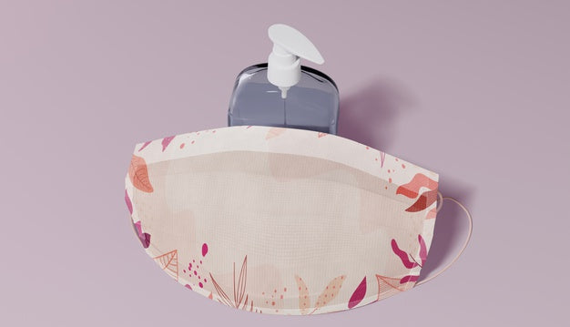 Flat Lay Arrangement With Mask And Soap Psd