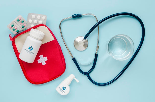 Flat Lay Arrangement With Pills Psd