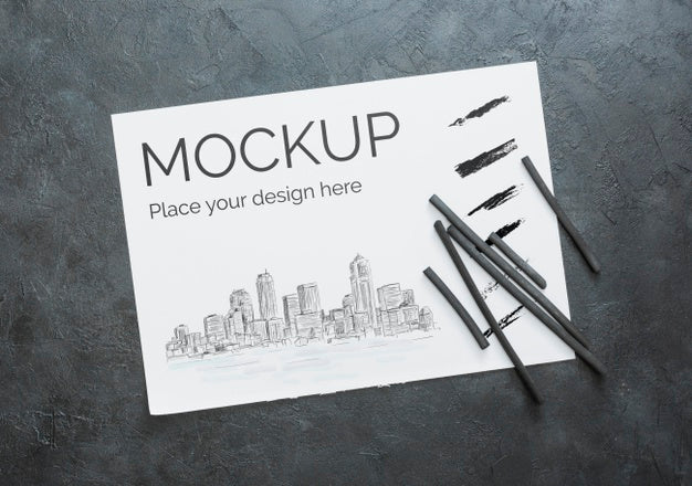 Flat Lay Artist Concept Composition With Paper Mock-Up Psd