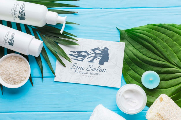 Flat Lay Assortment Mock-Up With Spa Elements Psd