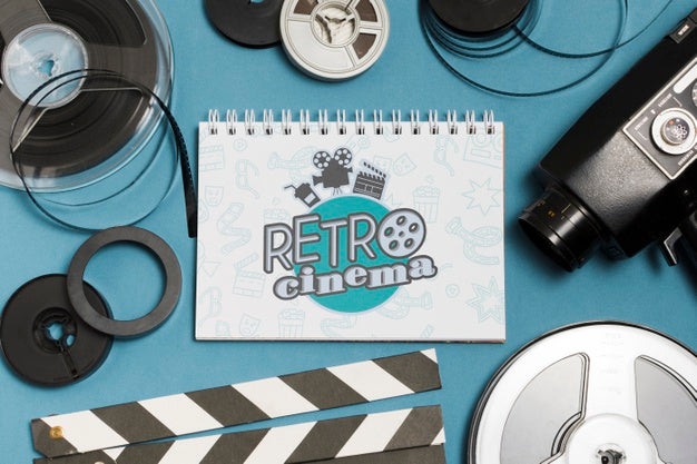 Flat Lay Assortment Of Cinema Elements Mock-Up Psd