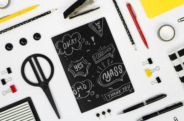 Flat Lay Assortment With Card Mock-Up On White Background Psd