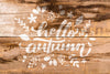 Flat Lay Autumn Lettering On Wooden Background Psd