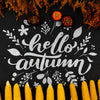 Flat Lay Autumnal Frame On Black Background Psd