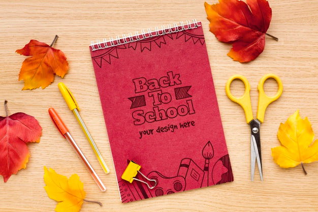 Flat Lay Back To School Arrangement Mock-Up Psd
