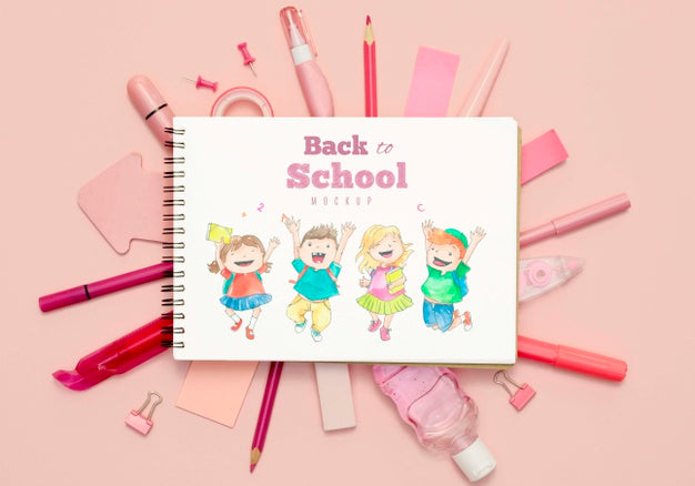 Flat Lay Back To School Concept Psd