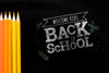 Flat Lay Back To School Message On Blackboard Mock-Up Psd