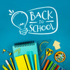 Flat Lay Back To School With Blue Background Psd
