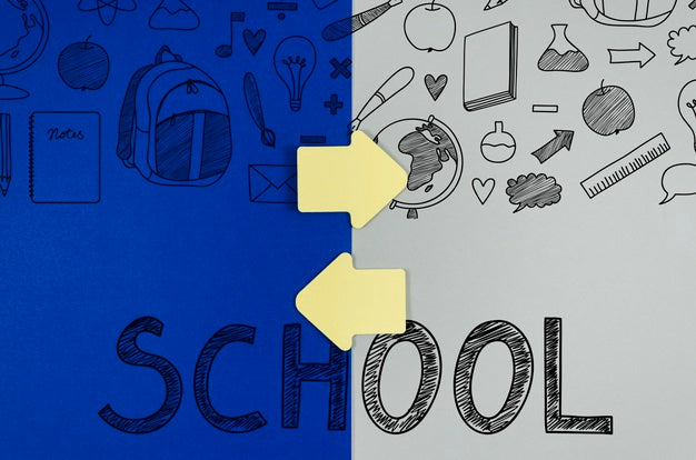 Flat Lay Back To School With Colourful Background Psd