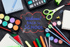 Flat Lay Back To School With Colourful Supplies Psd