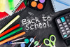 Flat Lay Back To School With Colourful Supplies Psd