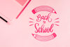 Flat Lay Back To School With Pink Background Psd