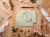 Flat Lay Beautiful Assortment Of Wedding Elements With Card Mock-Up Psd