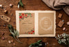 Flat Lay Beautiful Assortment Of Wedding Elements With Invitation Mock-Up Psd