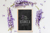 Flat Lay Beautiful Lilac Flowers Psd