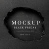 Flat Lay Black Torn Mock-Up Black Friday Psd