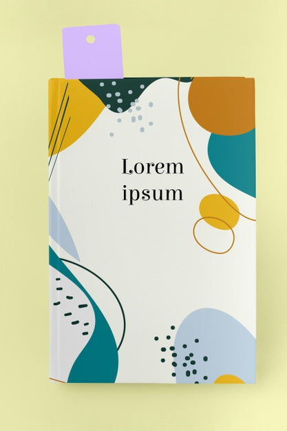 Flat Lay Book Mock-Up With Bookmark Psd