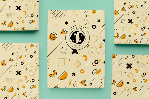 Flat Lay Books Arrangement Psd