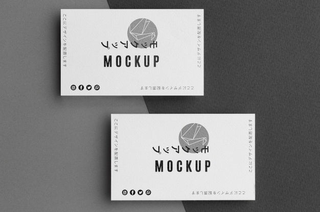 Flat Lay Business Card Mock-Up Arrangement Psd