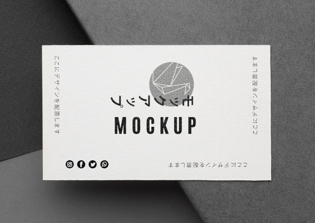 Flat Lay Business Card Mock-Up Arrangement Psd