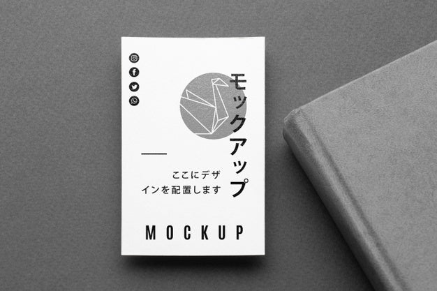 Flat Lay Business Card Mock-Up Psd