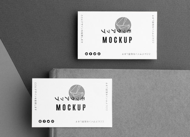 Flat Lay Business Card Mock-Up Psd