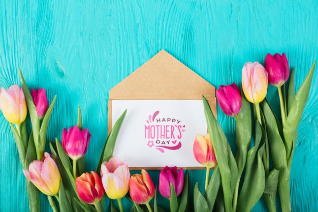 Flat Lay Card Mockup For Easter Psd