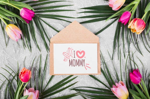 Flat Lay Card Mockup For Easter Psd