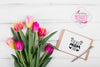 Flat Lay Card Mockup For Easter Psd