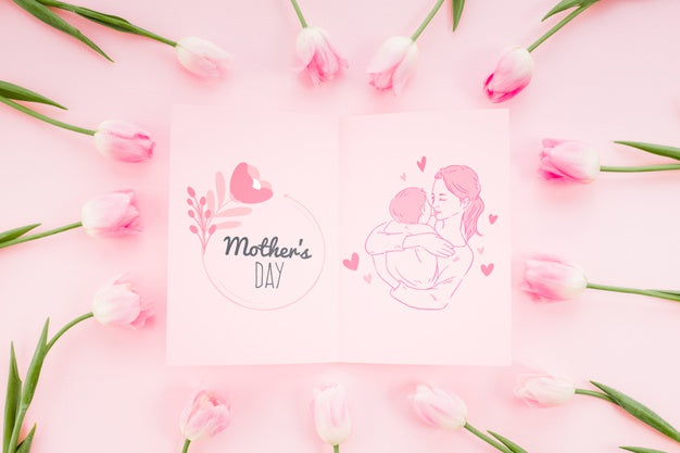 Flat Lay Card Mockup For Easter Psd