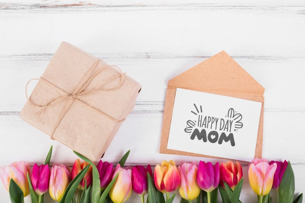 Flat Lay Card Mockup For Easter Psd