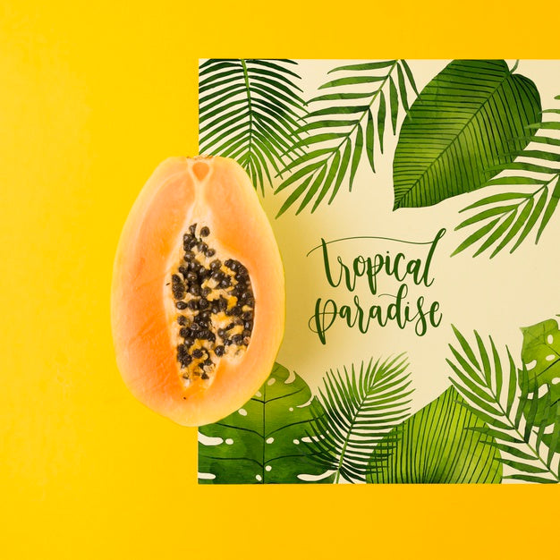 Flat Lay Card Mockup For Summer Concepts Psd