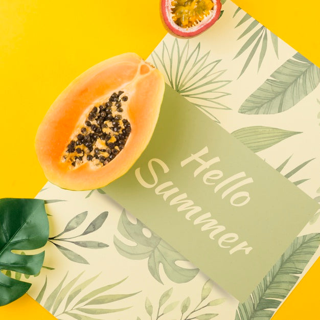 Flat Lay Card Mockup For Summer Concepts Psd